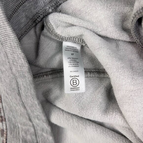 Athleta Track Suit Set Womens Large Gray Leopard Balance Hoodie Jacket Jogger - Picture 14 of 16